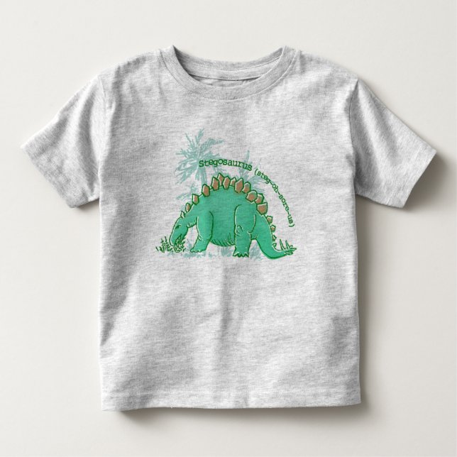 Camiseta Infantil Dinossauro diz t-shirt infantil do Stegossauro (Frente)