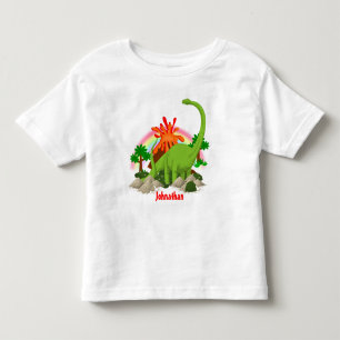 Camiseta Infantil Dinossauro fantasia ilha DIY nome crianças vulcâ