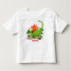 Camiseta Infantil Dinossauro fantasia ilha DIY nome crianças vulcâni (Frente)