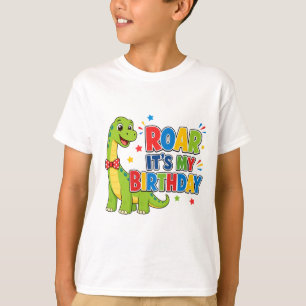 Camiseta Infantil Dinossauro Fofo de Aniversário -
