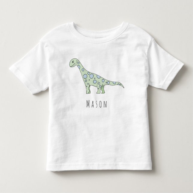 Camiseta Infantil Dinossauro Personalizado do Toddler Boy com Nome (Frente)
