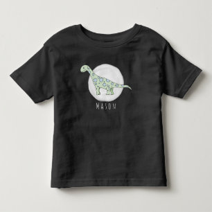 Camiseta Infantil Dinossauro Personalizado do Toddler Boy com Nome