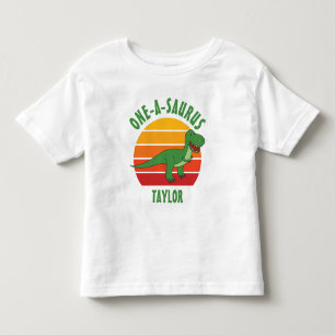 Camiseta Infantil Dinossauro primeiro aniversario A-Saurus Neutro