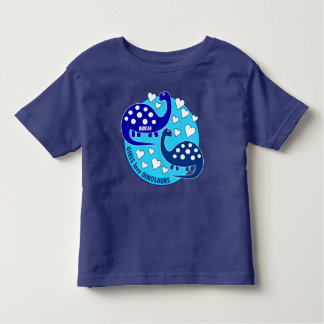 Camiseta Infantil Dinossauro Simples E Bonito Raparigas Azuis | Cora