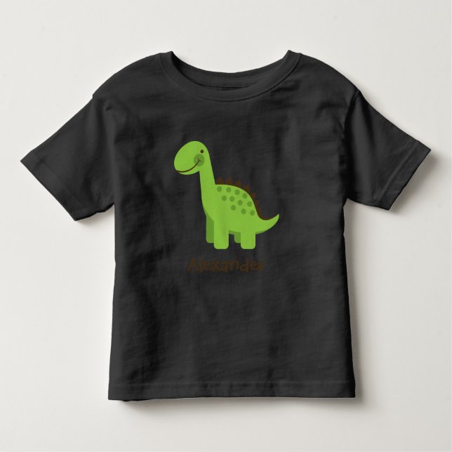 Camiseta Infantil Dinossauro Verde Personalizável (Frente)