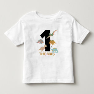 Camiseta Infantil Dinossauros Crianças Desenho à Mão Boho Aniversári