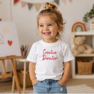 Camiseta Infantil 'Diretor Criativo' Diversão Tipografia Artística D
