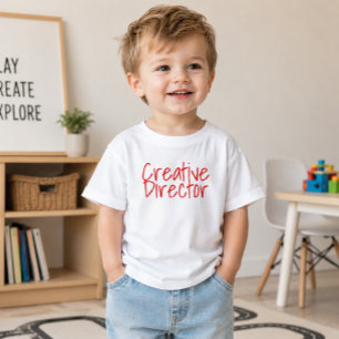 Camiseta Infantil 'Diretor Criativo' Tipografia Divertida Artística