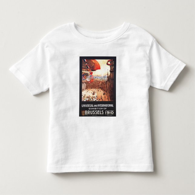 Camiseta Infantil Dirigível de Lebaudy com as bandeiras do mundo na (Frente)