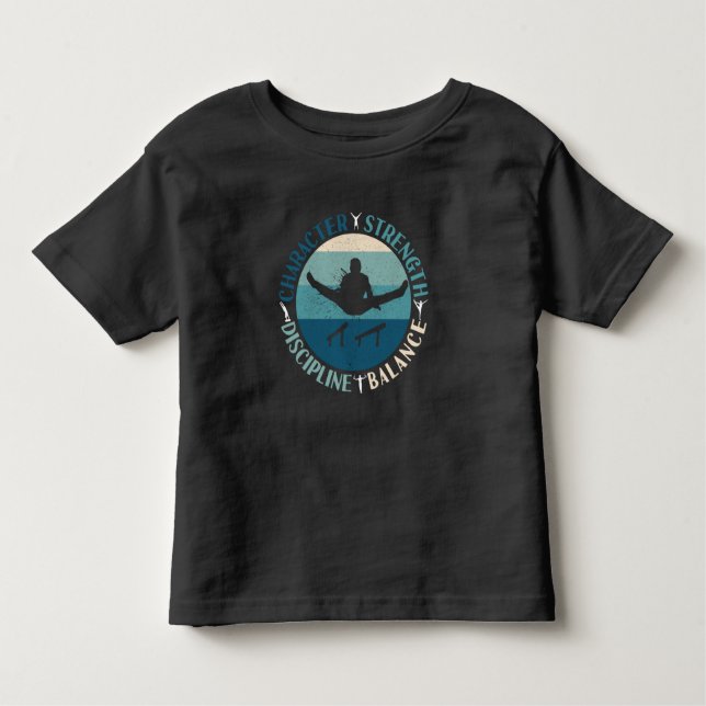 Camiseta Infantil Disciplina de Força de Caráter de Ginástica de Men (Frente)