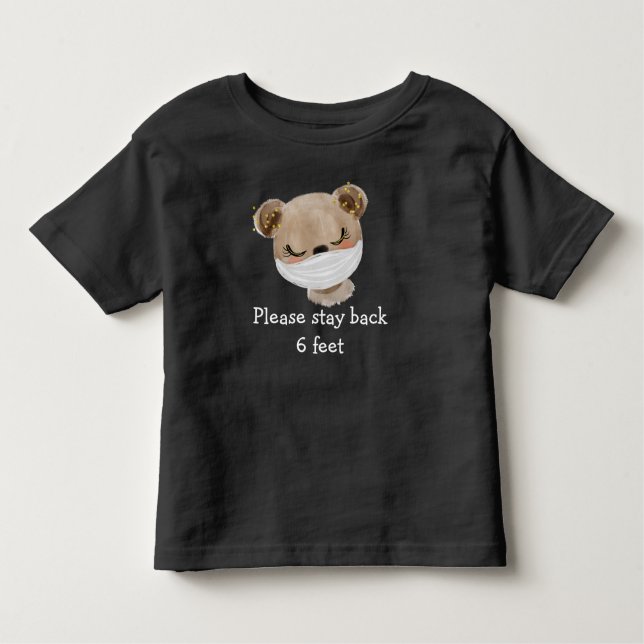 Camiseta Infantil Distância Social Safety Face Mask Bear (Frente)