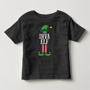 Camiseta Infantil Diva Elf Matching Family Group Festa de Natal