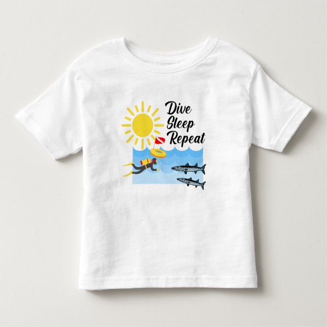 Camiseta Infantil Dive Sleep Repetir Design - Toddler Fine Jersey T- (Frente)