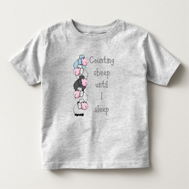 Camiseta Infantil Diversão Contando Ovelha Até Que Eu Durmo Citação (Frente)