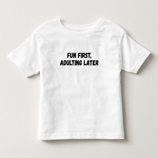 Camiseta Infantil Diversão da primeira adaptação mais tarde (Frente)