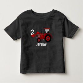 Camiseta Infantil Diversão Idade e Nome Aniversário Trator