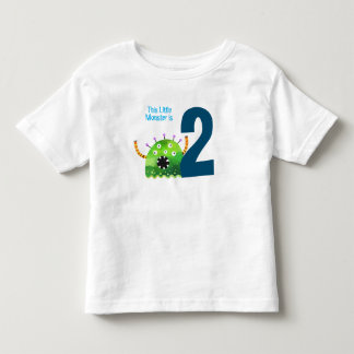 Camiseta Infantil Divertido colorido meu segundo aniversário monstro
