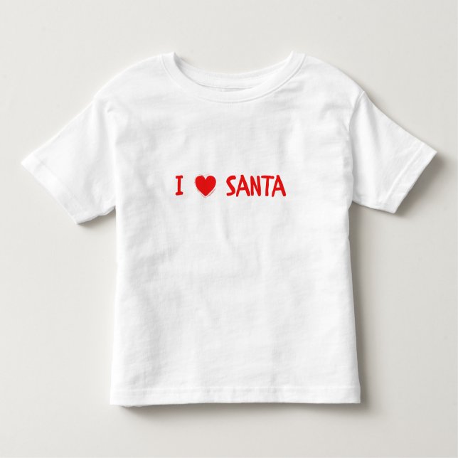Camiseta Infantil Divertido Natal Vermelho Eu Adoro Papais noeis Cor (Frente)