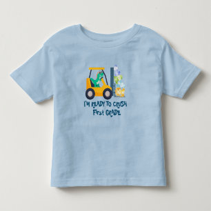 Camiseta Infantil Divertido trator de dinossauro Caminhão Aniversári