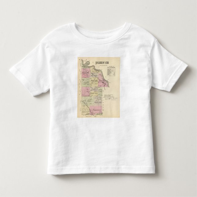 Camiseta Infantil Dixon County, Nebraska (Frente)