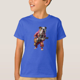 Camiseta Infantil do Bulldog Rock Star