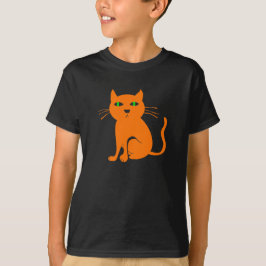 Camiseta infantil do gato laranja de Halloween