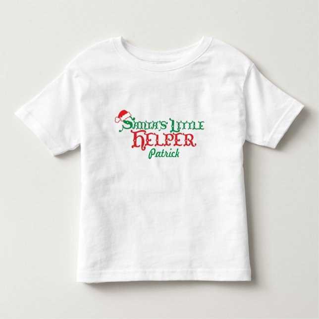 Camiseta Infantil Do Natal pequeno do nome do ajudante do papai noel (Frente)