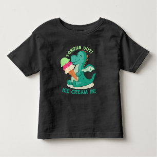 Camiseta Infantil Do Tonsillectomy da cirurgia das amígdalas sorvete