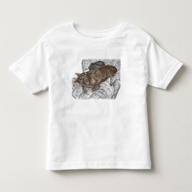 Camiseta Infantil Doberman Dog e Puppy (Frente)