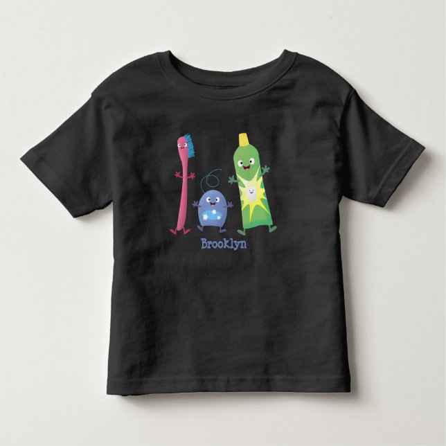 Camiseta Infantil Dobra de dente de pasta de dente de dente de pasta (Frente)