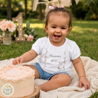 Camiseta Infantil Doce Abelha Meninas de Flor Silvestre Primeiro Ani