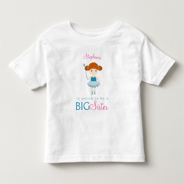 Camiseta Infantil Doce Ballerina Big Sister (Frente)