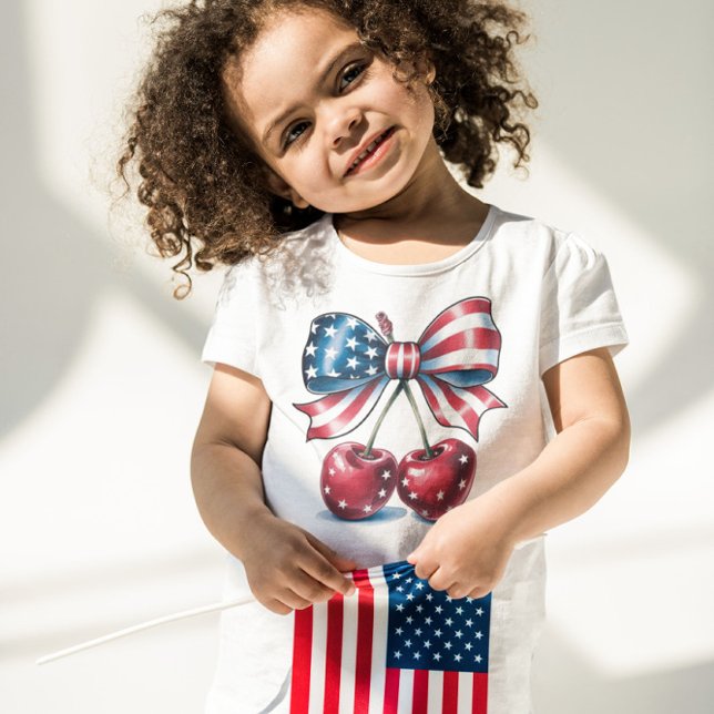 Camiseta Infantil Doce Como Uma Cereja Americana (Criador carregado)