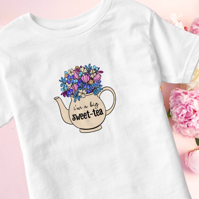 Camiseta Infantil Doce Docinho Floral de Chá (Criador carregado)