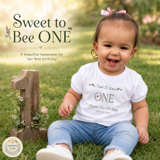 Camiseta Infantil Doce Para Ser Um Aniversário de 1 Ano Aquarela Lav