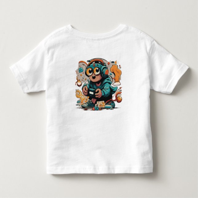 Camiseta Infantil Dodle Series Delight: Um T-Shirt Branca Rebelde (Verso)