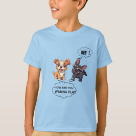 Camiseta infantil dois amigos cachorros conversam