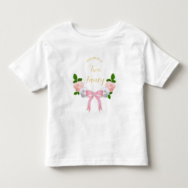 Camiseta Infantil Dois Arco Chique Floral Aniversário (Frente)