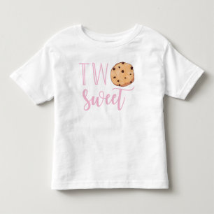 Camiseta Infantil Dois Biscoitos Cor-de-Rosa Doces de Aniversário