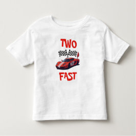 Camiseta Infantil Dois Carro Vermelho Rápido Segundo Aniversário