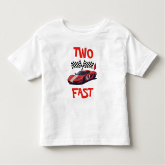 Camiseta Infantil Dois Carro Vermelho Rápido Segundo Aniversário