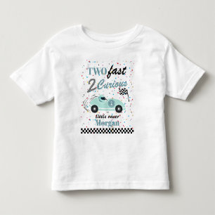 Camiseta Infantil Dois Carros Esportivos Azuis Rápidos e Curiosos de
