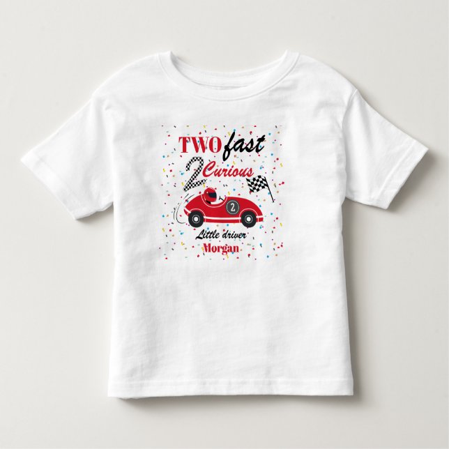 Camiseta Infantil Dois Carros Esportivos Vermelhos Rápidos 2Curiosos (Frente)