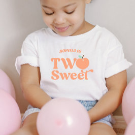 Camiseta Infantil Dois Doce Pêssego Fruta Segundo 2º Aniversário