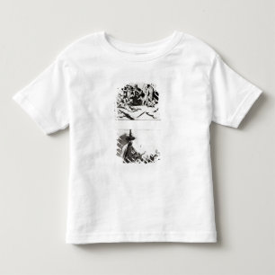Camiseta Infantil Dois esboços para a jangada do Medusa, c.1819