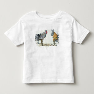 Camiseta Infantil Dois feriram os cavaleiros em um competiam, placa