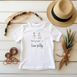 Camiseta Infantil Dois Gansos Bobos Aniversário Azul
