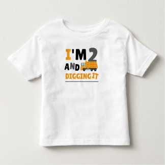 Camiseta Infantil Dois Garoto de Construção de segundo aniversário d