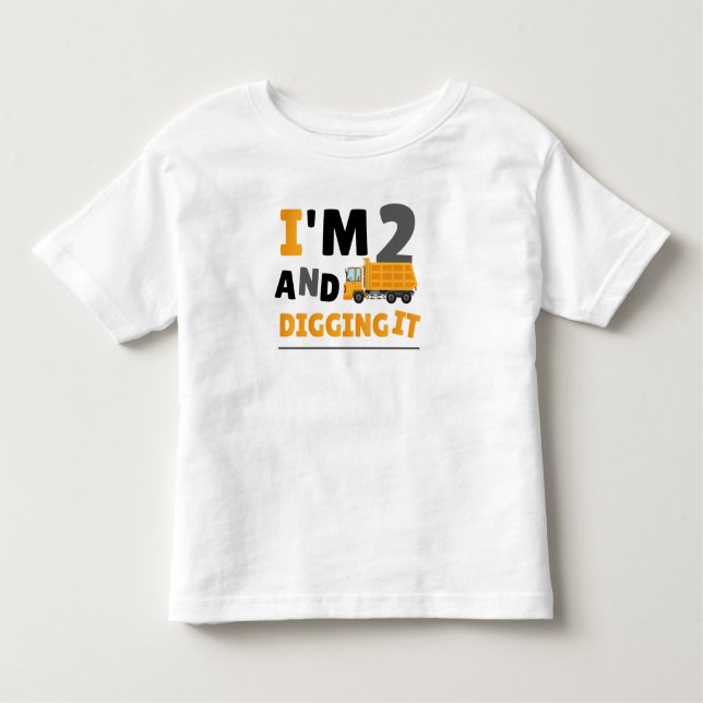 Camiseta Infantil Dois Garoto de Construção de segundo aniversário d (Frente)