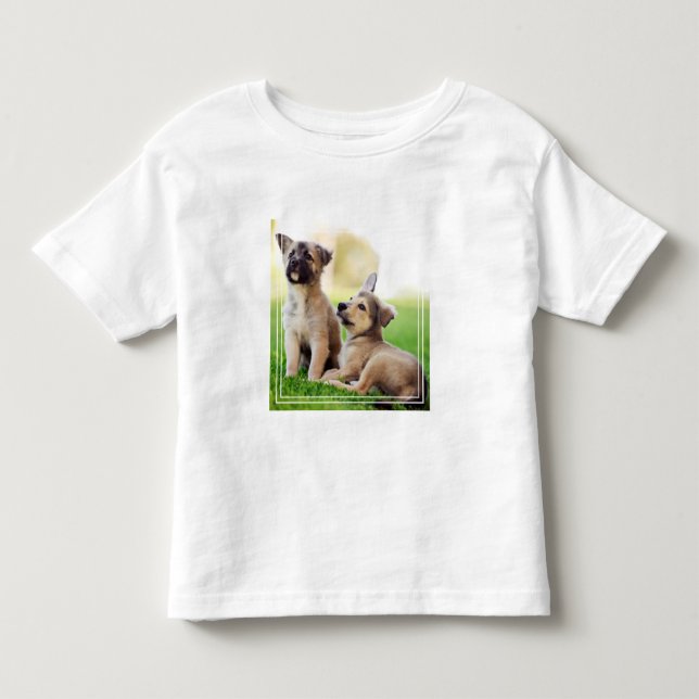 Camiseta Infantil Dois German shepherd (Frente)